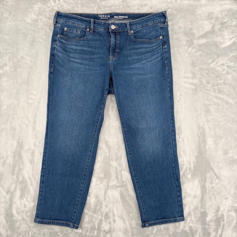 Torrid Jeans Womens 16S (39x26)‎ Blue Perfect Boyfriend Ankle Vintage Stretch